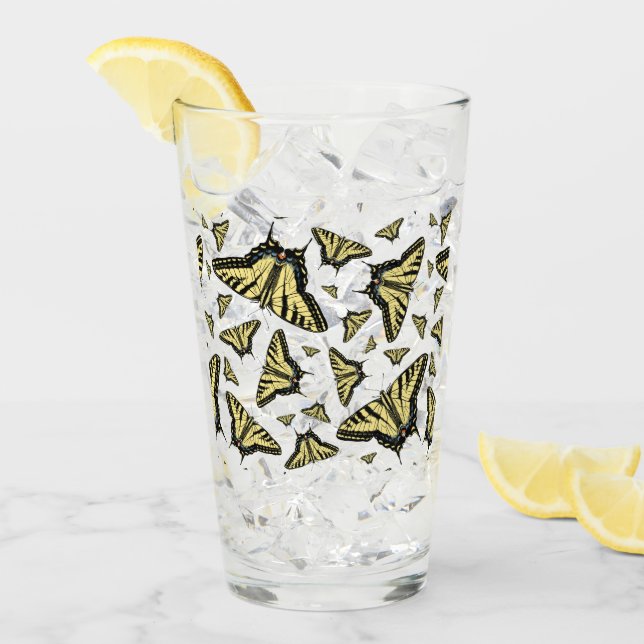 Mariposas Swallowtail Amarillas Patrón Personaliza (Anverso (hielo))