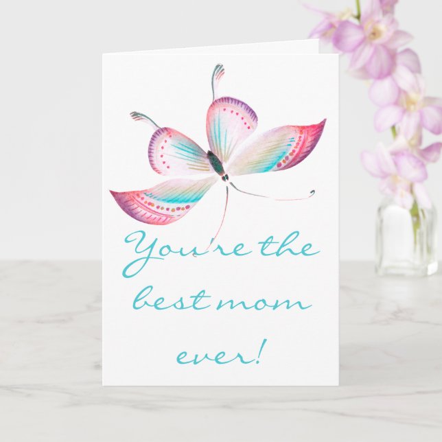 Mariposas | Tarjeta feliz del día de la madre (Orquídea)