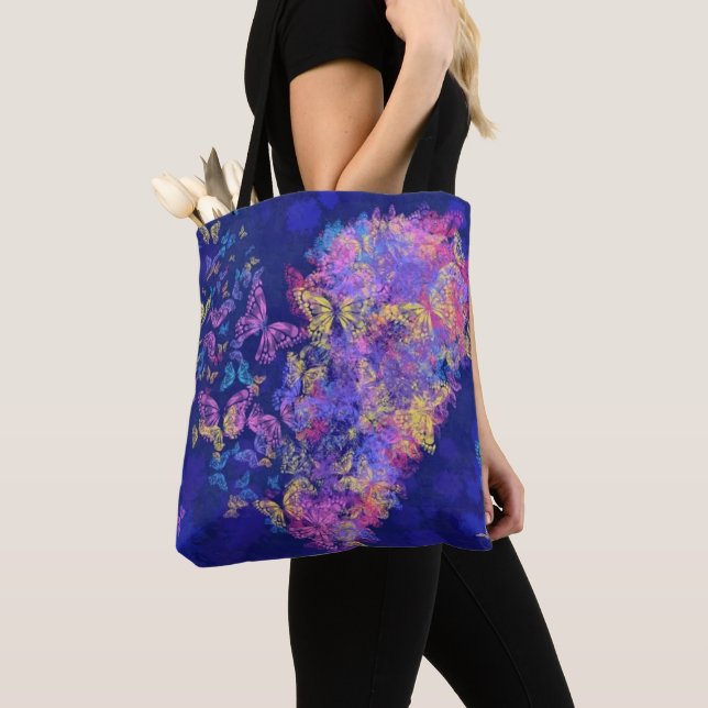 Mariposas voladoras Bolsa de Corazón de Tote (Detalle)