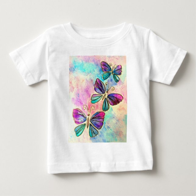 Mariposas voladoras Camiseta para bebés o Traje pa (Anverso)