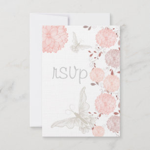 Mariposas y crisantemo de coral RSVP