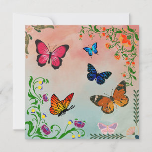 Mariposas y flores