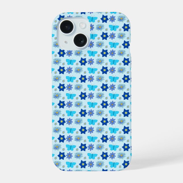 Mariposas y flores azules para niño patrón (Reverso )