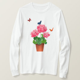 Mariposas y flores camiseta