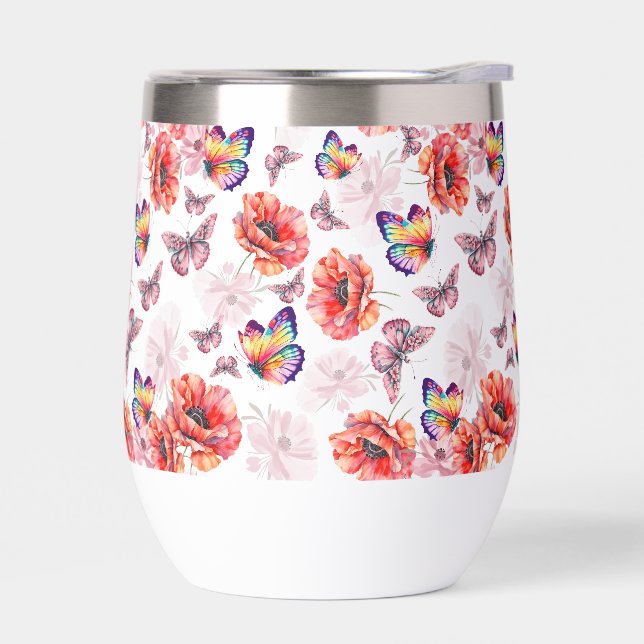 Mariposas y flores de amapola (Izquierdo)