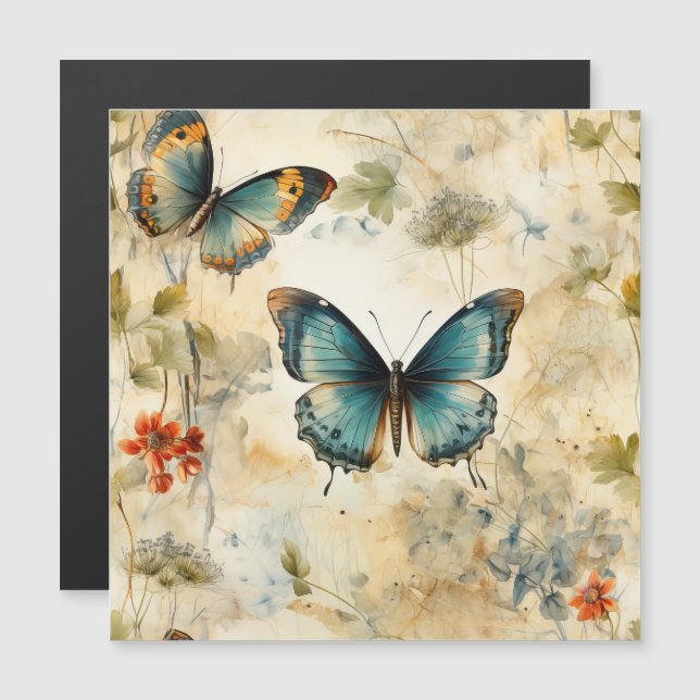 Mariposas y flores de época coloridas (11) (Anverso/Reverso)