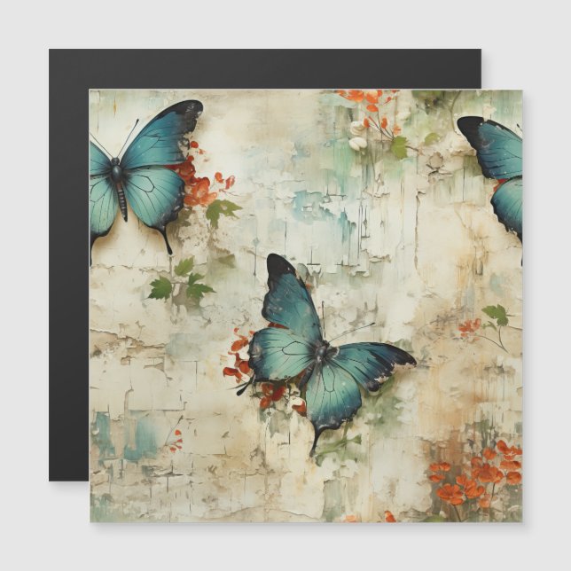 Mariposas y flores de época coloridas (12) (Anverso/Reverso)