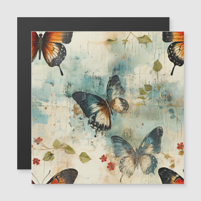 Mariposas y flores de época coloridas (7) (Anverso/Reverso)