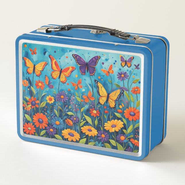 Mariposas y flores en Blue Kid's (Reverso)