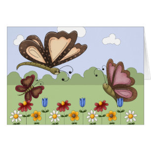 Mariposas y flores mullidas