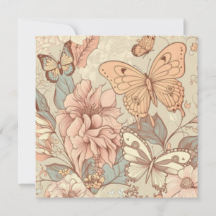 Mariposas y flores pastel