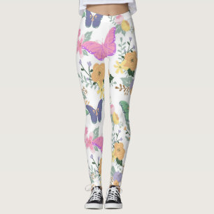 Mariposas y flores Pastel Leggings