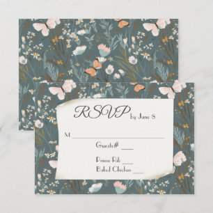 Mariposas y Flores Silvestres para RSVP de Boda