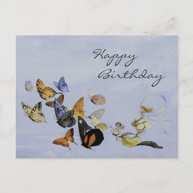 Mariposas y hadas ~ Postales / Cumpleaños (Anverso)