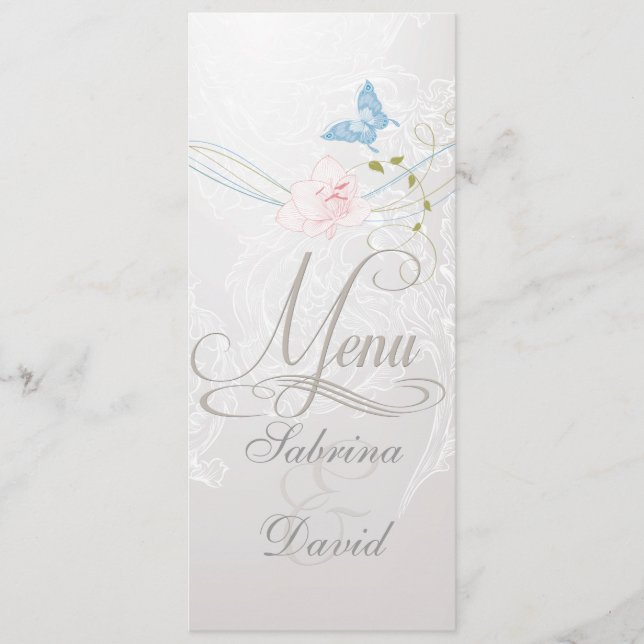 Mariposas y menú de encajes singulares (Anverso)