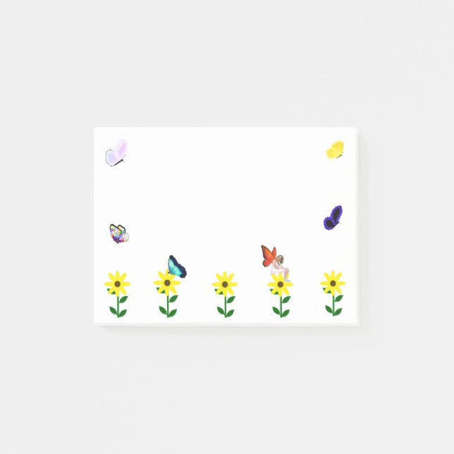 Mariposas y notas de The Fairy Post-it® (Anverso)