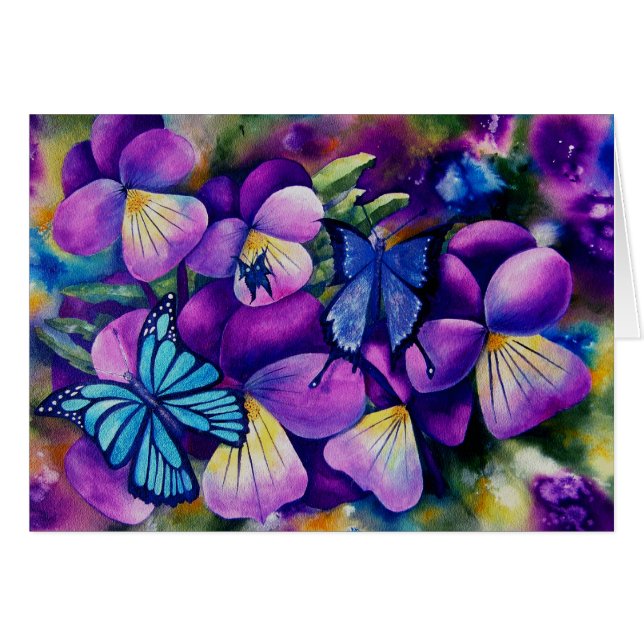 Mariposas y Pansie (Anverso (Horizontal))