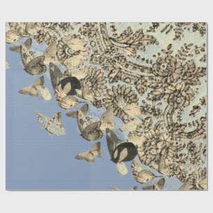 MARIPOSAS Y papel AZUL AZUL DE LAZO CANTIL