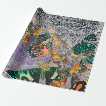 MARIPOSAS Y papel de envolvimiento de LAZO CHANTIL