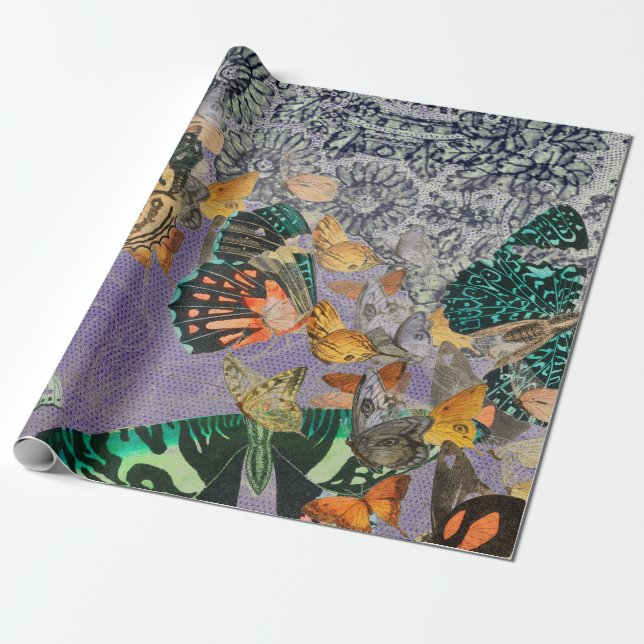 MARIPOSAS Y papel de envolvimiento de LAZO CHANTIL (Desenrollado)