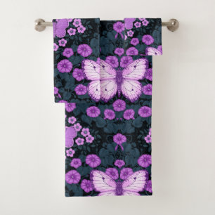 Mariposas y simetría floral, violeta y azul