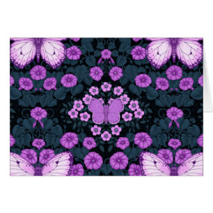 Mariposas y simetría floral, violeta y azul