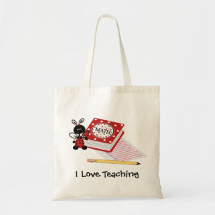 Mariquita con la bolsa de asas del profesor de la