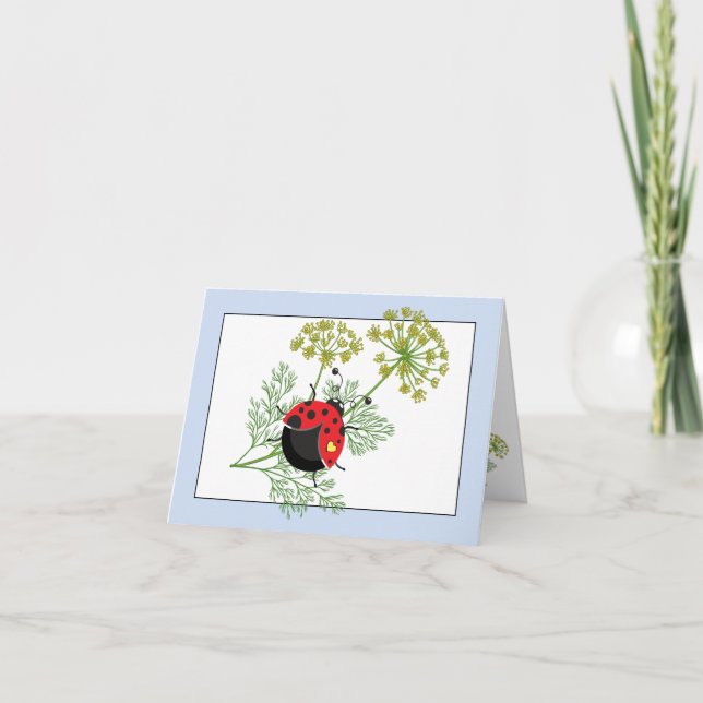 Mariquita | Notecard azul y blanco Bonito (Anverso)