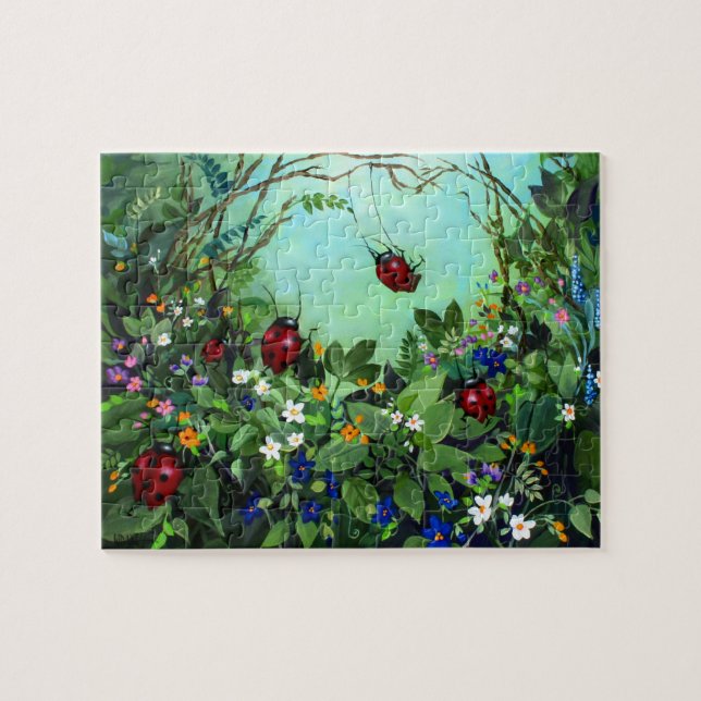 Mariquitas en el rompecabezas del juego (Horizontal)