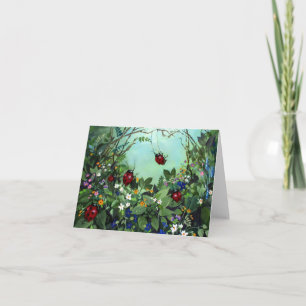 Mariquitas en la tarjeta de nota del juego