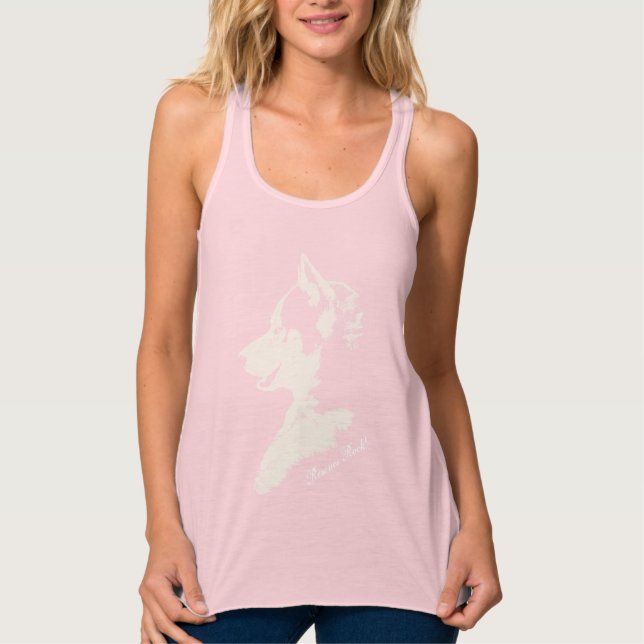Mariscal de mujer en el Husky Tank, camiseta de la (Anverso)