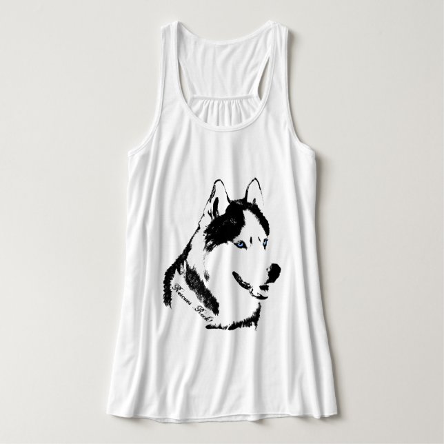 Mariscas Husky Tank camiseta de la camiseta de la  (Diseño del anverso)