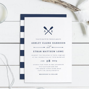 Maritime   Invitación a la boda por monograma náut