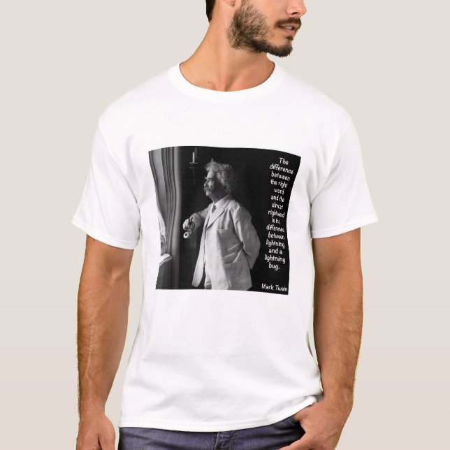 Mark Twain - camiseta del insecto de relámpago (Anverso)