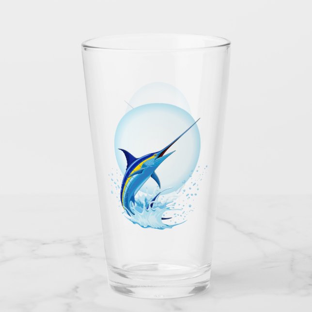 Marlín Azul Saltando fuera del Océano (Anverso)