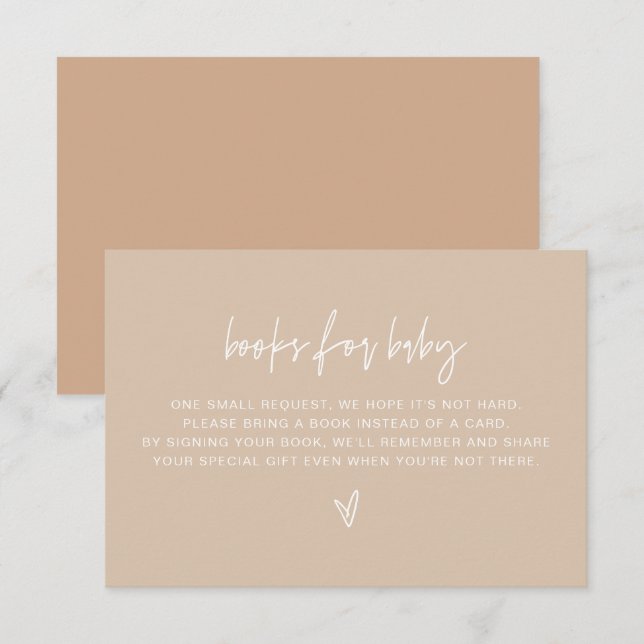 MARLO Boho Beige Books para tarjeta de juego Baby  (Anverso / Reverso)