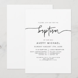 MARLO Moderno Negrita Negrita Invitación al Bautis