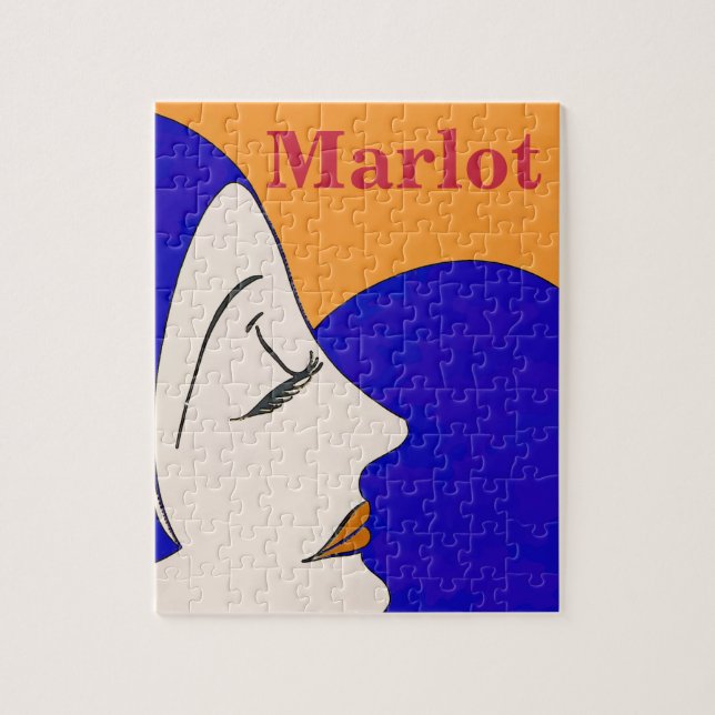 Marlot, vino, rompecabezas (Vertical)