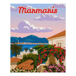 Marmaris, lugar turístico de Turquía, poster retro