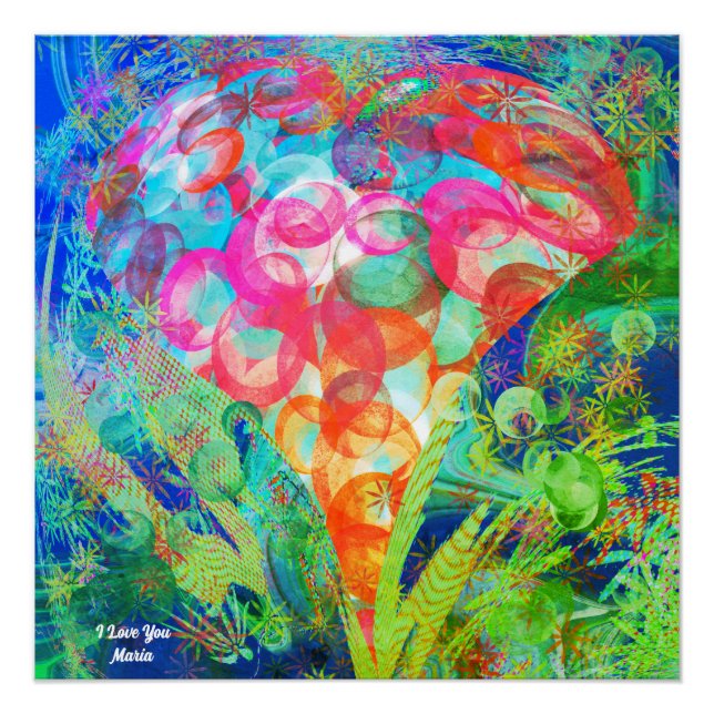 Mármol abstracto Poster Glossy colorido líquido (Anverso)