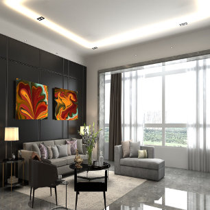 Mármol abstracto Poster Glossy colorido líquido