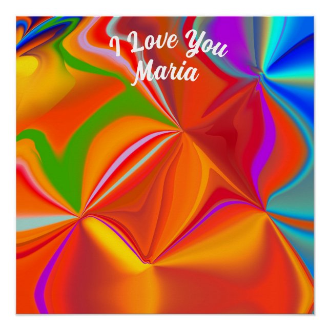 Mármol abstracto Poster Glossy colorido líquido (Anverso)