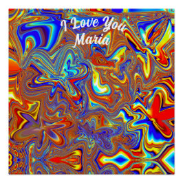 Mármol abstracto Poster Glossy colorido líquido