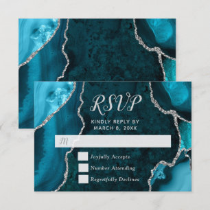Mármol Ágata Teal y Plata RSVP