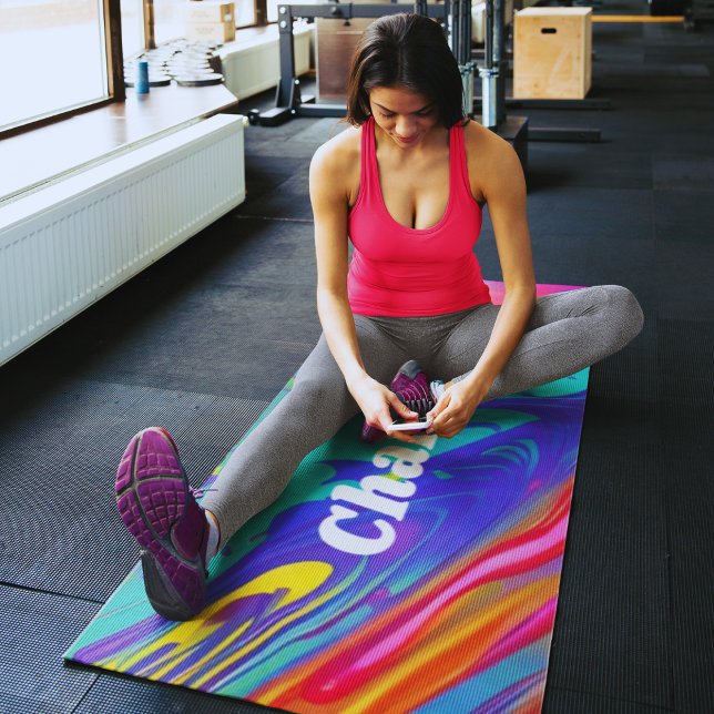 Mármol arcoiris Naranja Fluid Art Yoga Mat (Subido por el creador)