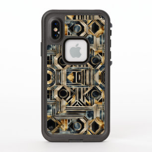 Mármol Art-deco negro y dorado diseño geométrico J