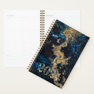 MÁRMOL azul dorado personalizado Agenda semanal di
