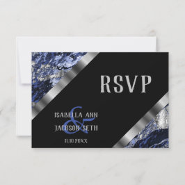 Mármol Azul Oscuro y Plateado - RSVP