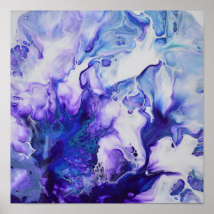Mármol azul violeta púrpura Resumen de arte fluido