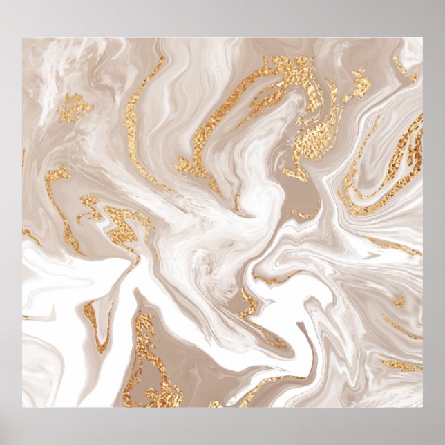 Mármol beige líquido, arte de oro. (Frente)
